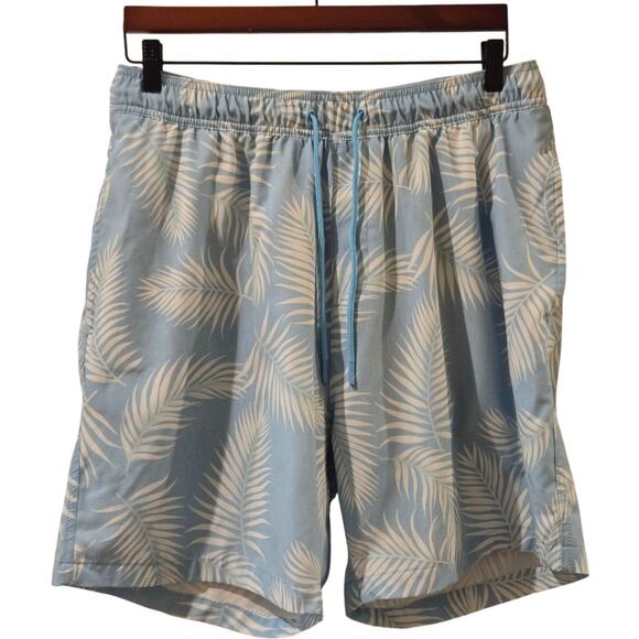 Trunks Mens Swim Shorts Blue White Tropical XL - Picture 2 of 8